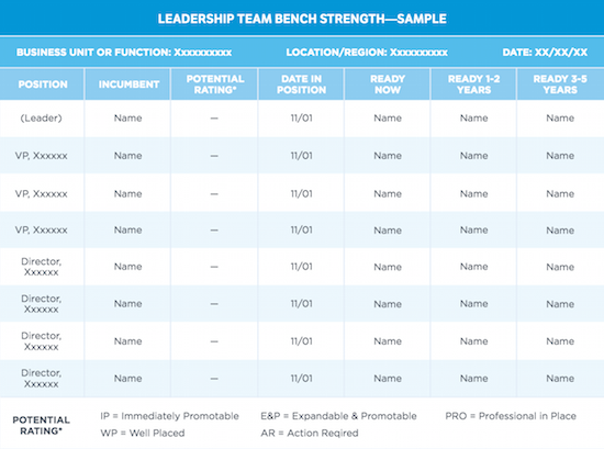 Succession Planning Chart